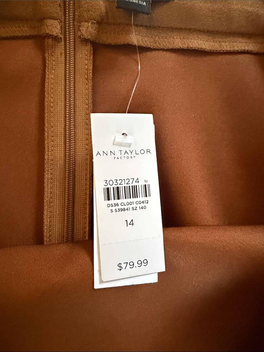 Ann Taylor Camel Panel A-Line Mini Skirt - Picture 3 of 6